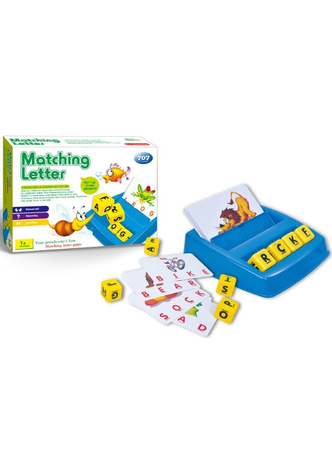 707 Games Matching Letter Game Toy, Learn English Words Puzzle Game, Picture-Based Word Card Machine, Classic Early Development Word Puzzle Toys for Ages 3+ - Image 1