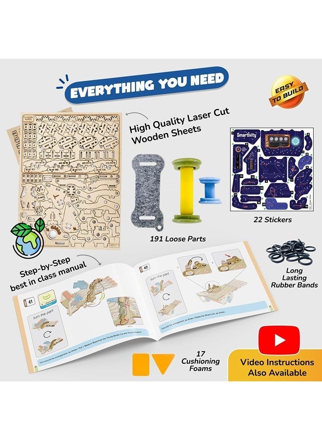 Smartivity Mechanical Hand DIY S.T.E.M Educational Toy (Blue/Beige) for Kids 6+ – Learn Biomimicry, Human Hand Anatomy & Momentum Transfer | Safe Non-Toxic Materials | Indoor Activity Kit - Image 5