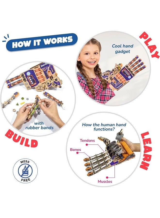 Smartivity Mechanical Hand DIY S.T.E.M Educational Toy (Blue/Beige) for Kids 6+ – Learn Biomimicry, Human Hand Anatomy & Momentum Transfer | Safe Non-Toxic Materials | Indoor Activity Kit - Image 3