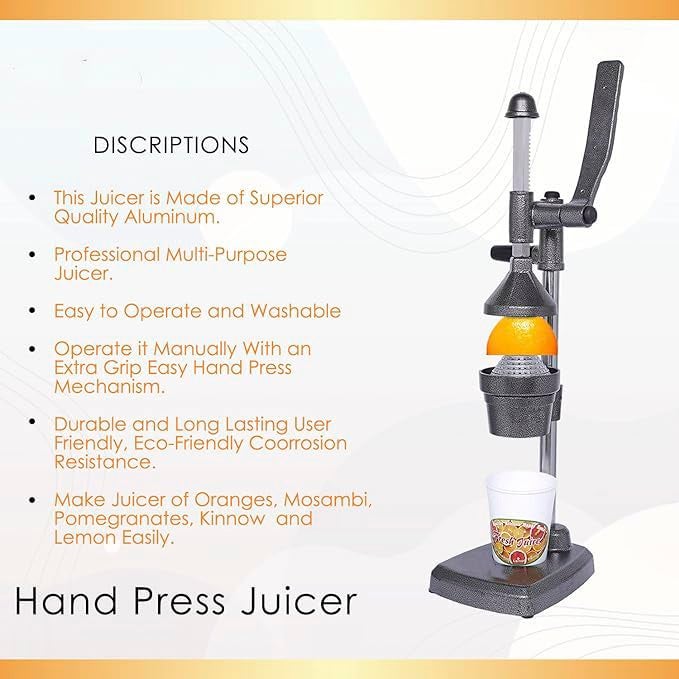 BRIGHTBERG Hand Press Juicer for Pomegranate, Orange, Lemon & More | Heavy Aluminium Manual Juicer | Rust-Free, Easy to Clean, Ideal for Daily Home Use - Image 5