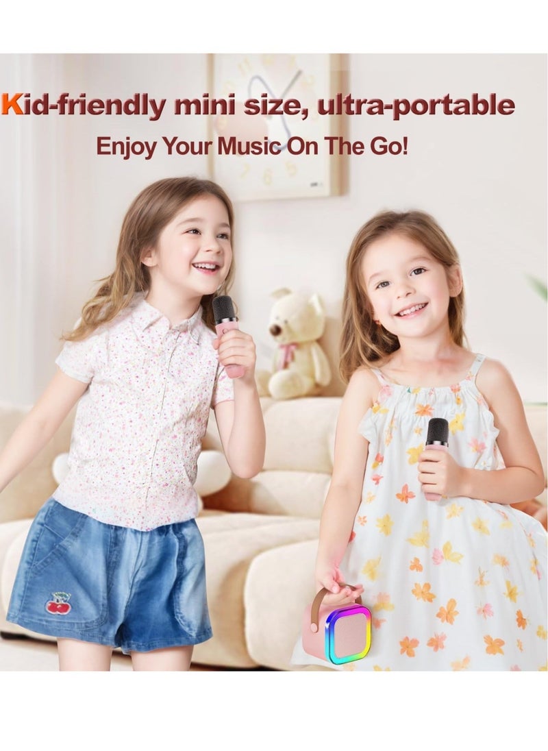 JAJEEK "Karaoke Machine for Kids – Cute & Portable Bluetooth Speaker with Wireless Microphone, Loud Sound, Perfect Birthday Gift for Girls 3-12 Years Old, Beige (Dual Micro-Speakers)" - Image 4