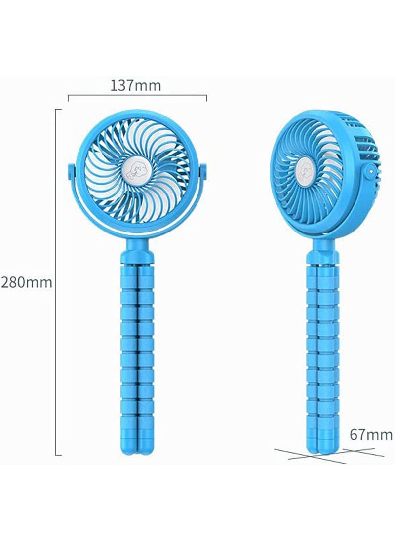 GT-Wheel Mini Handheld Personal Portable Fan, Baby Stroller Fan, Car Seat Fan, Desk Fan, with Flexible Tripod Fix on Stroller Student Bed Bike Crib Car Rides, USB or Battery Powered (Black)  - Image 5