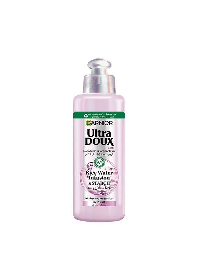 garnier Ultra Doux Smoothing  Leave-In Cream with Rice Water & Starch Extract - 200 ml - Image 1