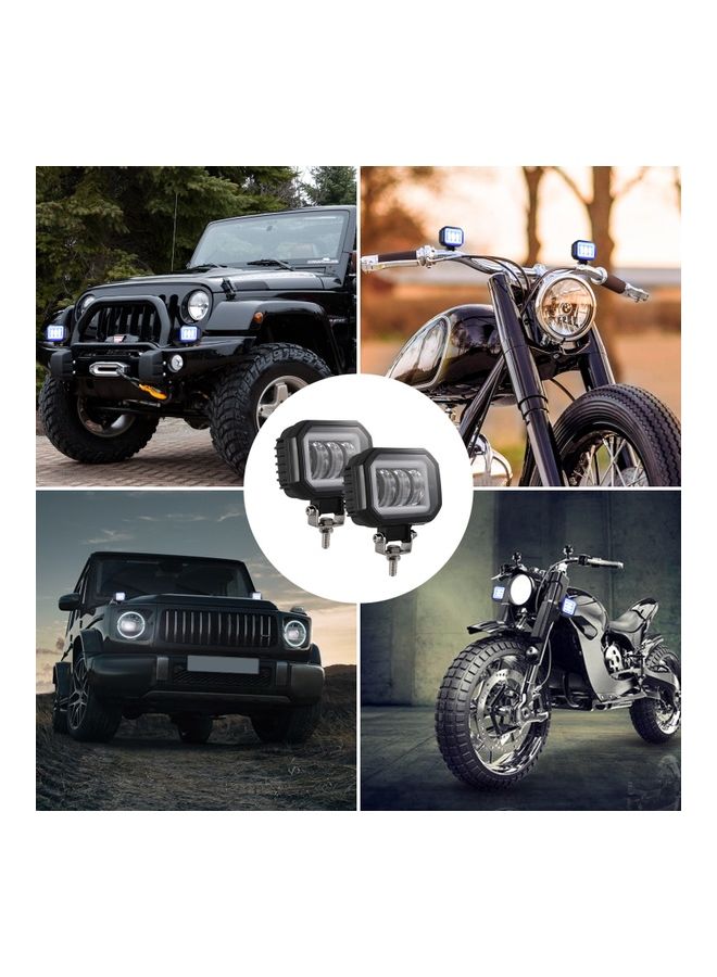 Loquat 2-Piece Waterproof Square LED Angel Eye Fog Light - Image 4