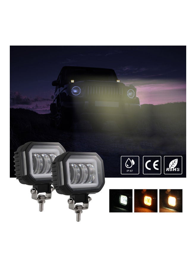 Loquat 2-Piece Waterproof Square LED Angel Eye Fog Light - Image 1