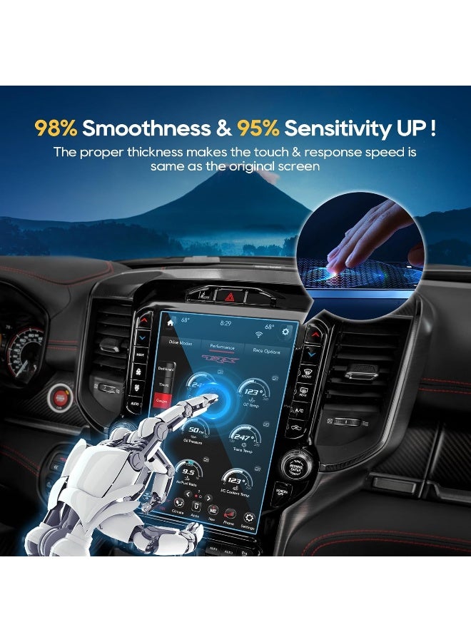 LFOTPP Premium Screen Protector for 2019-2021 2022 2023 Dodge RAM 1500 2500 3500 Laramie Longhorn Limited Uconnect 12 Inch Tempered Glass Navigation Screen Protector Scratch-Resistant Protective Film - Image 4