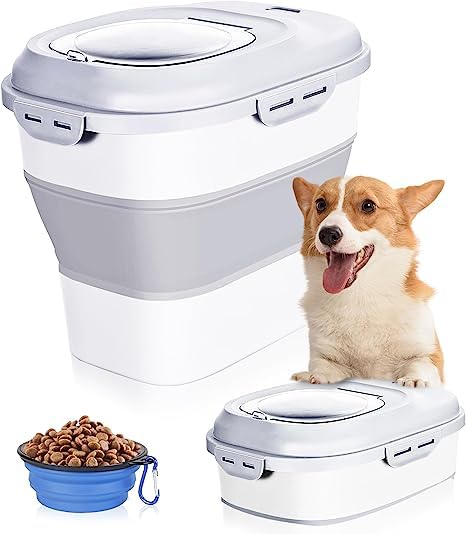 VBM Gray Rice Food Storage Containers Collapsible 20 to 50 Lbs Large Sealed Grain Container Storage Airtight Dispenser Bin with Rolling Wheel and Locking Lid 1 - Image 5