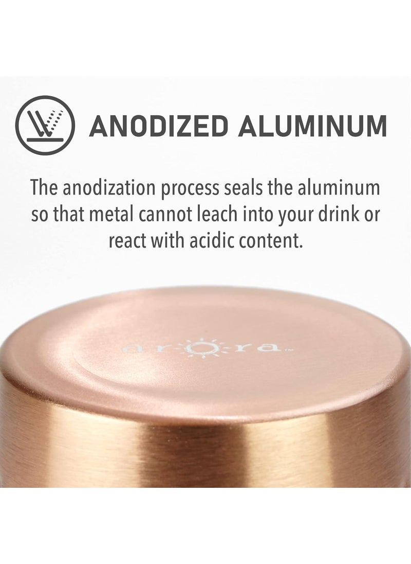 Arora Aluminum Metal Cups for Drinks Metal Anodized Hammered Copper Color Tumblers Set of 6 Aluminum Drinking Cups for Cocktail Drink Beer Bar Party Gifts 16oz  - Image 3