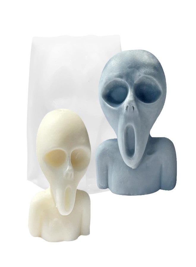 ZAKVOOR Scream Ghost Candle Mold Halloween Resin Casting Silicone Mold for DIY Aromatherapy Candles Wax Plaster Polymer Clay Decoration - Image 1