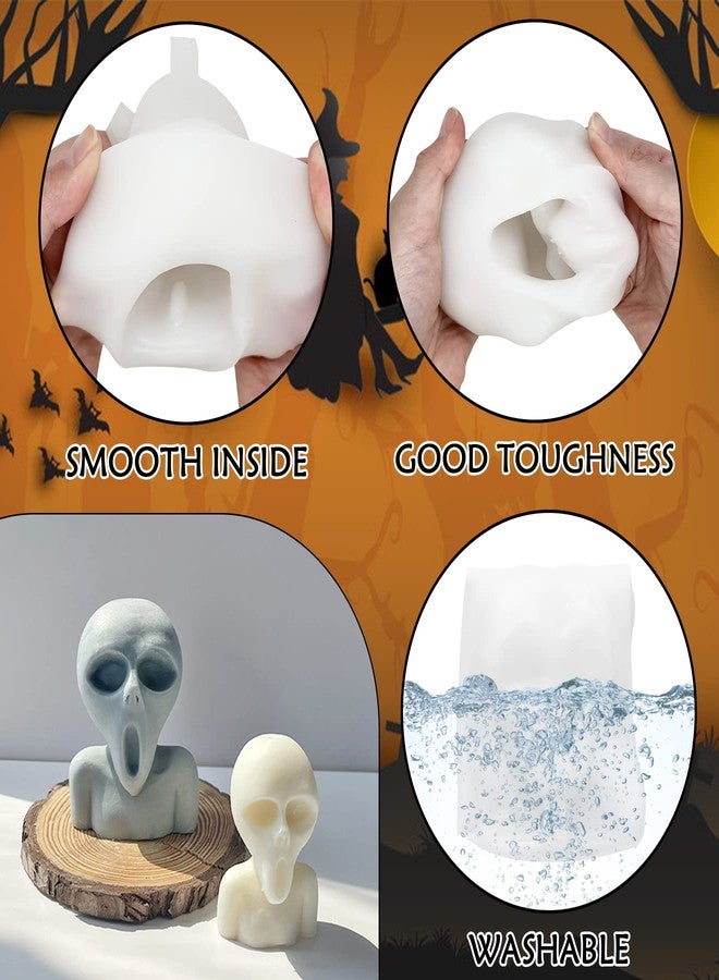 ZAKVOOR Scream Ghost Candle Mold Halloween Resin Casting Silicone Mold for DIY Aromatherapy Candles Wax Plaster Polymer Clay Decoration - Image 3