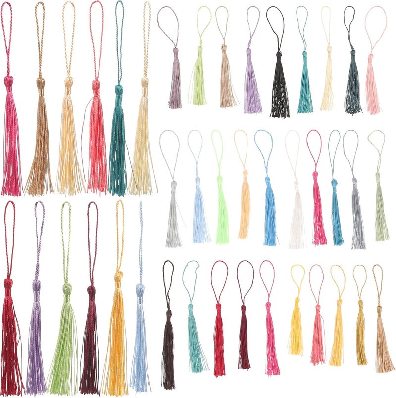 ABOOFAN 120pcs Mini Tassel Pendant Set for DIY Crafting and Bookmark Decoration, Delicate Fan Tassels for Spring Festival and Home Hanging Ornament Accessories - Image 1