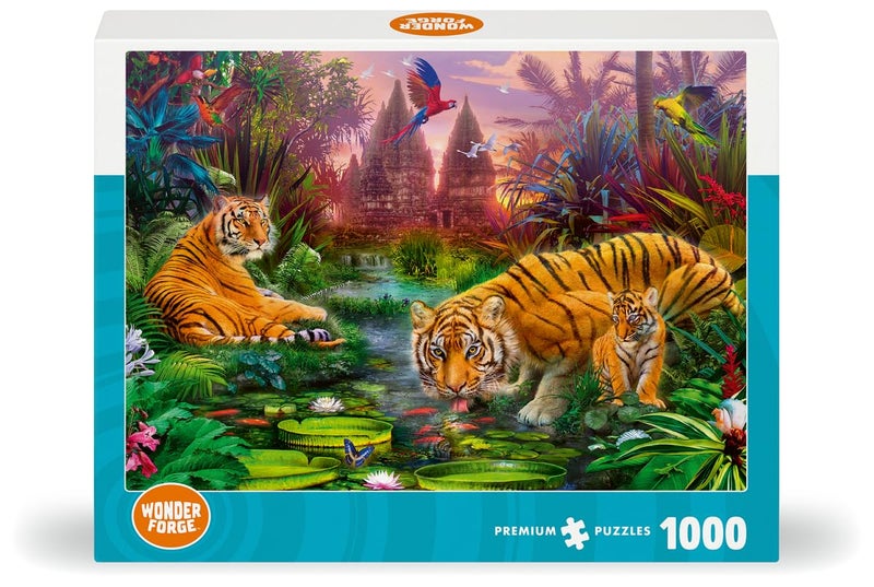 Wonder Forge Tiger Family 1000 Piece Jigsaw Puzzle For Adults | Unique  Perfectly-Fitting Pieces | Fun  Vibrant Imagery |   Exclusive - Image 2