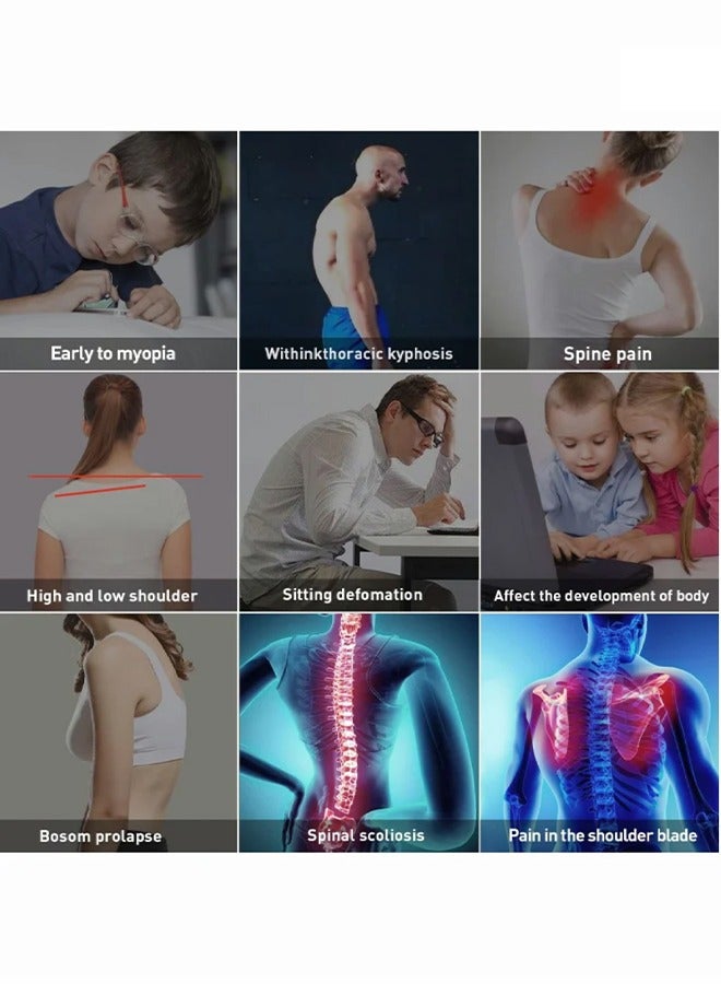 Back Correction Strap, Adjustable Posture Corrector Spine Straightener for Relief of Neck Shoulder Pain Develop Good Seated Standing for Men Women Elderly Teens (1PCS Black, L) - Image 3