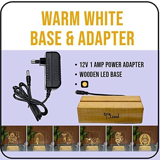 StarLaser Led 3D Illusion Mother Love Lamp Gift For Mom Birthday Warm White Light With 12V 1Amp Power Adapter - Image 4