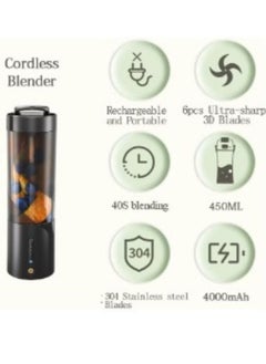 Generic Portable Blender, Cordless Blender for Shakes and Smoothies with 16 Oz Cup and Leakproof Lid, Durable Stainless Steel Blades for Powerful Blending Performance, Magnetic Rechargeable, Black  - Image 5