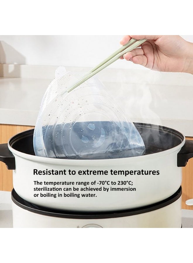 YY-Recheer 6Pcs Stretch Fresh Food Storage Covers, 4Sets Reusable Silicone Lids for Bowls, Cups and Containers, Microwave and Freezer Safe - Image 5