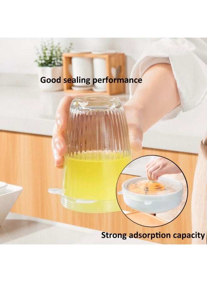 YY-Recheer 6Pcs Stretch Fresh Food Storage Covers, 4Sets Reusable Silicone Lids for Bowls, Cups and Containers, Microwave and Freezer Safe - Image 3
