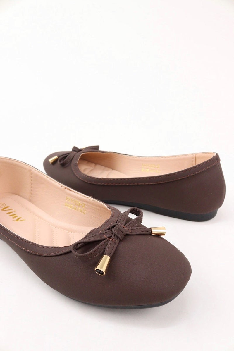 VINY Women's Cushioned Ballet Flats – Comfortable Slip-On Ballerina Shoes, Lightweight Casual Flat Shoes, Soft Walking & Office Footwear for Everyday Wear - Image 3