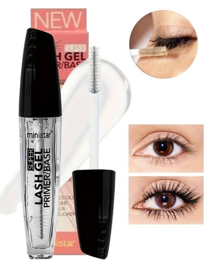 Ministar Lash Gel Primer Base Volume Booster Lash Primer Mascara Strengthening and Conditioning White Mascara Formula  Separates Eyelashes and Sets Eyebrow Lash and Brow Gel Mascara Eye Makeup  - Image 1