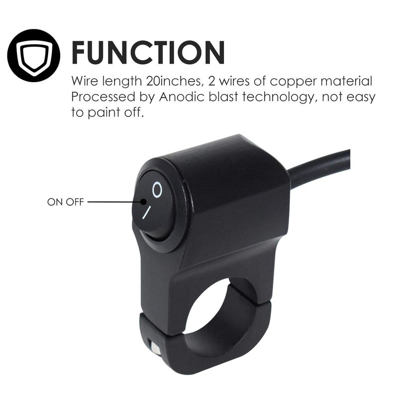 Feiteplus Aluminum Alloy Motorcycle Handlebar ON/OFF Switch - Image 5