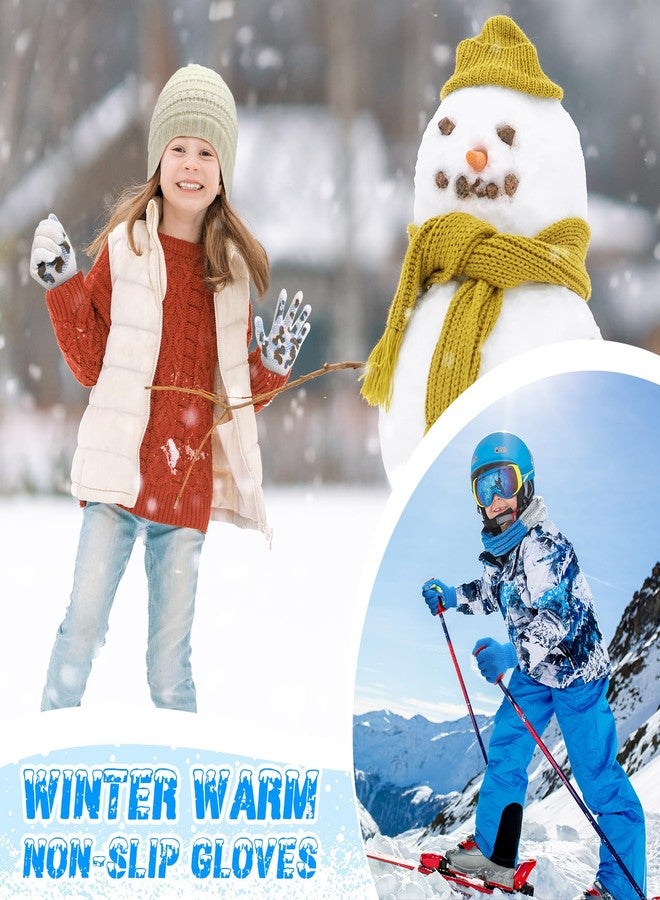 JaGely 20/12 Pcs Kids Beanies Hats Gloves for 5-12 Years Winter Warm Gloves Beanie Hat Stretchy for Boys Girls Homeless Gift(Bright Colors,20 Pcs) - Image 5