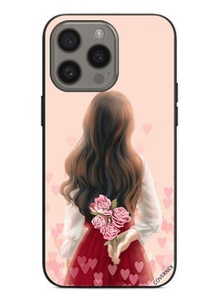 Protective Case Cover For Apple iPhone 15 Pro Max Girl Hiding Flowers