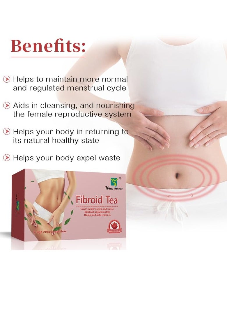 Wins Town - Fibroid Tea, Natural Ingredients Fibroid Herbal Tea Bag, Antioxidant Fibroid Tea For Women Healthy Womb, Natural Uterine Womb Cleaning Tea For The Health Of The Uterus. - Image 1