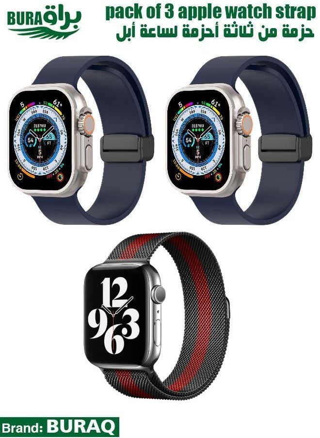 BURAQ - Apple Watch Band Strap For Apple Watch Ultra 2/Ultra 49mm, Series 10 46mm, 9/8/7 45mm, SE2/SE/6/5/4 44mm, 3/2/1 42mm - Image 1