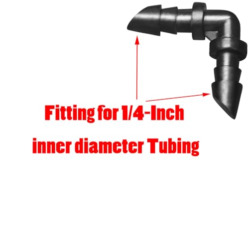 Mini Skater 1/4-Inch Barbed Elbows Fitting Perfect for Drip Irrigation Tubing System,Flower Beds, Vegetable Gardens, Herbs Gardens 100 PCS/Bag - Image 2