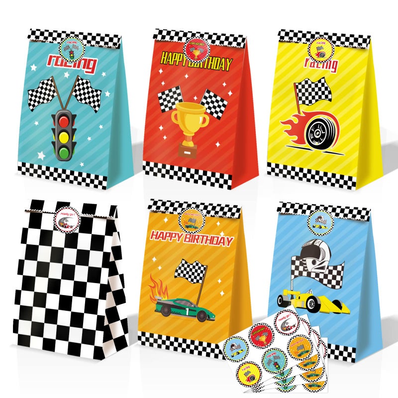 BQK Race Car Gift Bags 24 Pcs Race Car Party Supplies Cars Theme Birthday Party Decorations Car Goody Bags Racing Birthday Party Supplies - Image 2