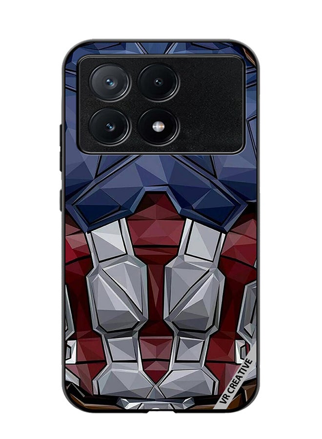 VR CREATIVE Protective Case Cover For Xiaomi Poco X6 Pro Captain America Suit Design Multicolour - Image 1
