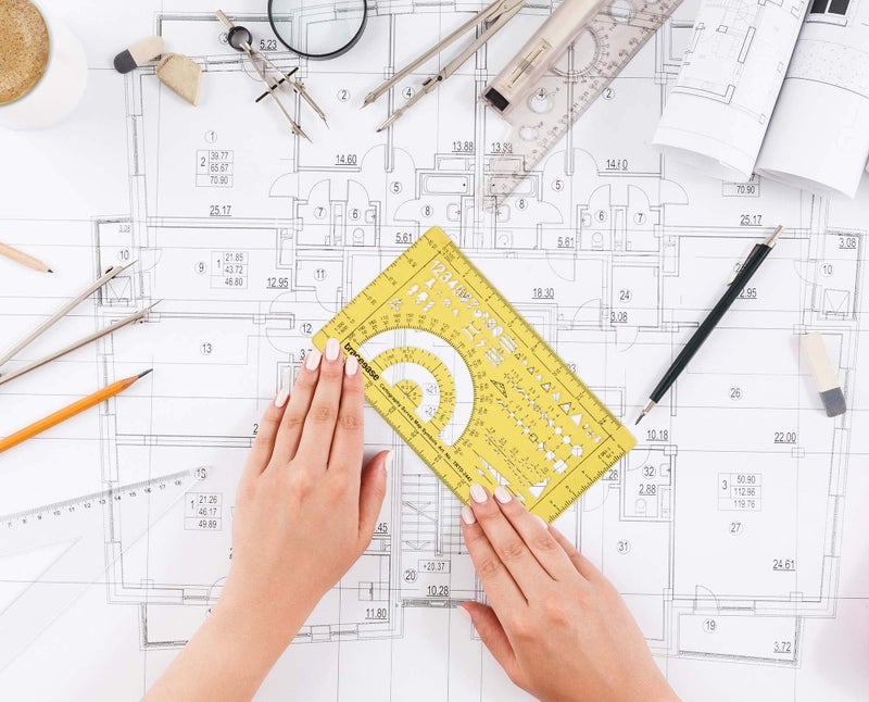 Traceease Map Drafting Cartography Survey Map Symbols Template Drawing Stencil,Designing Template Measuring Ruler - Image 5