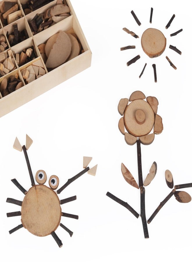 Candywood Wooden Unfinished Craft Kits Toy,Unfinished Natural Wood Slices Loose Part Play,DIY Wood Slices Kit for Toddler 3+ (UN_M) - Image 4