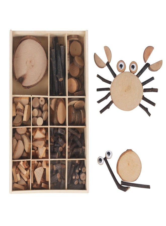 Candywood Wooden Unfinished Craft Kits Toy,Unfinished Natural Wood Slices Loose Part Play,DIY Wood Slices Kit for Toddler 3+ (UN_M) - Image 1