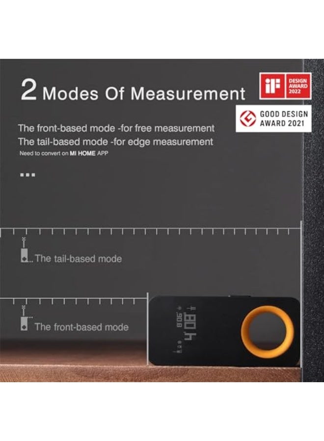 Hoto Digital Laser Meter with Bluetooth and iRing Mount, 98 ft, ±1/16 inch accuracy, two measuring modes, interchangeable meter/foot units, and Type-C charging. - Image 5