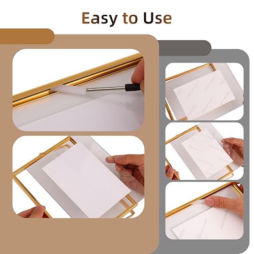 HOME ELEMENTS Metal Photo Frame for Table (4"x6",Gold) Floating Picture Frame, Family Photo Frame With Stand, Tabletop Photo Frames for Sweet Memories, Home Decor, Office Desk & Table Decoration - Image 4