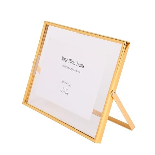 HOME ELEMENTS Metal Photo Frame for Table (4"x6",Gold) Floating Picture Frame, Family Photo Frame With Stand, Tabletop Photo Frames for Sweet Memories, Home Decor, Office Desk & Table Decoration - Image 3