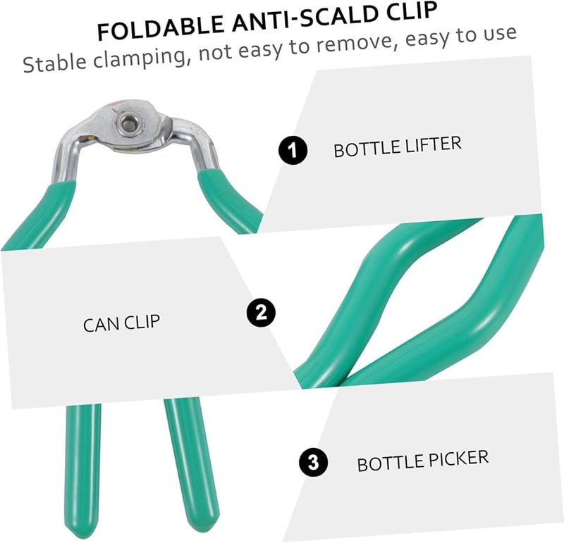 Green Bottle Clamp Deep Tong for Safe Handling of Jars and Bottles Comfortable One Handed Kitchen Tool - Image 5