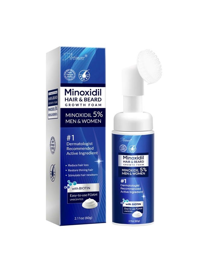 Artimore 5% Minoxidil Foam for Men and Women, 5% Minoxidil for Men Foam, Minoxidil for Women Hair Growth (60) - Image 1