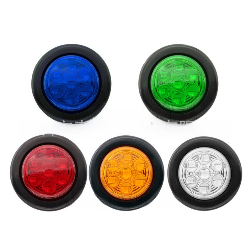 Generic 24V7 LED Truck Side Light with Lens Rubber Ring Green (24V) 