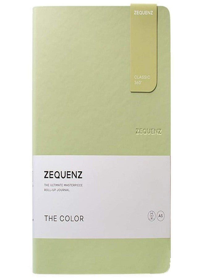 Zequenz A5 Size Olive Green Slim Notebook Dotted Acid Free Paper 200 Pages 80GSM 360 Degree Flexibility 100% Handmade Fountain Pen Friendly Color Series Bookmark Included - Image 1