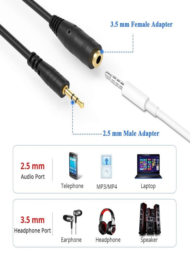 ELECTOP 2.5mm Male to 3.5mm(1/8 inch) Female Stereo Audio Jack Adapter Cable for Headphone - Image 4