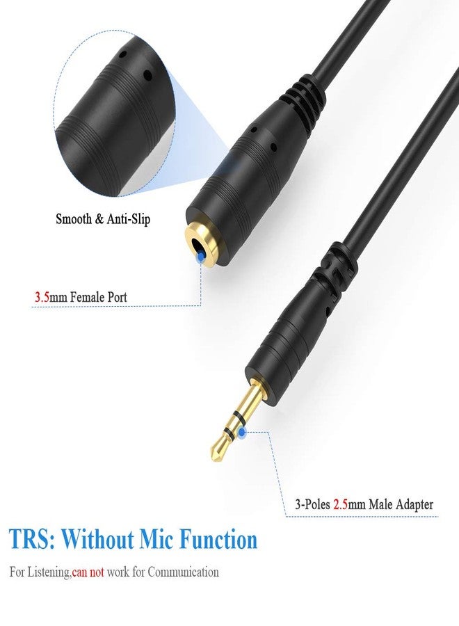 ELECTOP 2.5mm Male to 3.5mm(1/8 inch) Female Stereo Audio Jack Adapter Cable for Headphone - Image 2