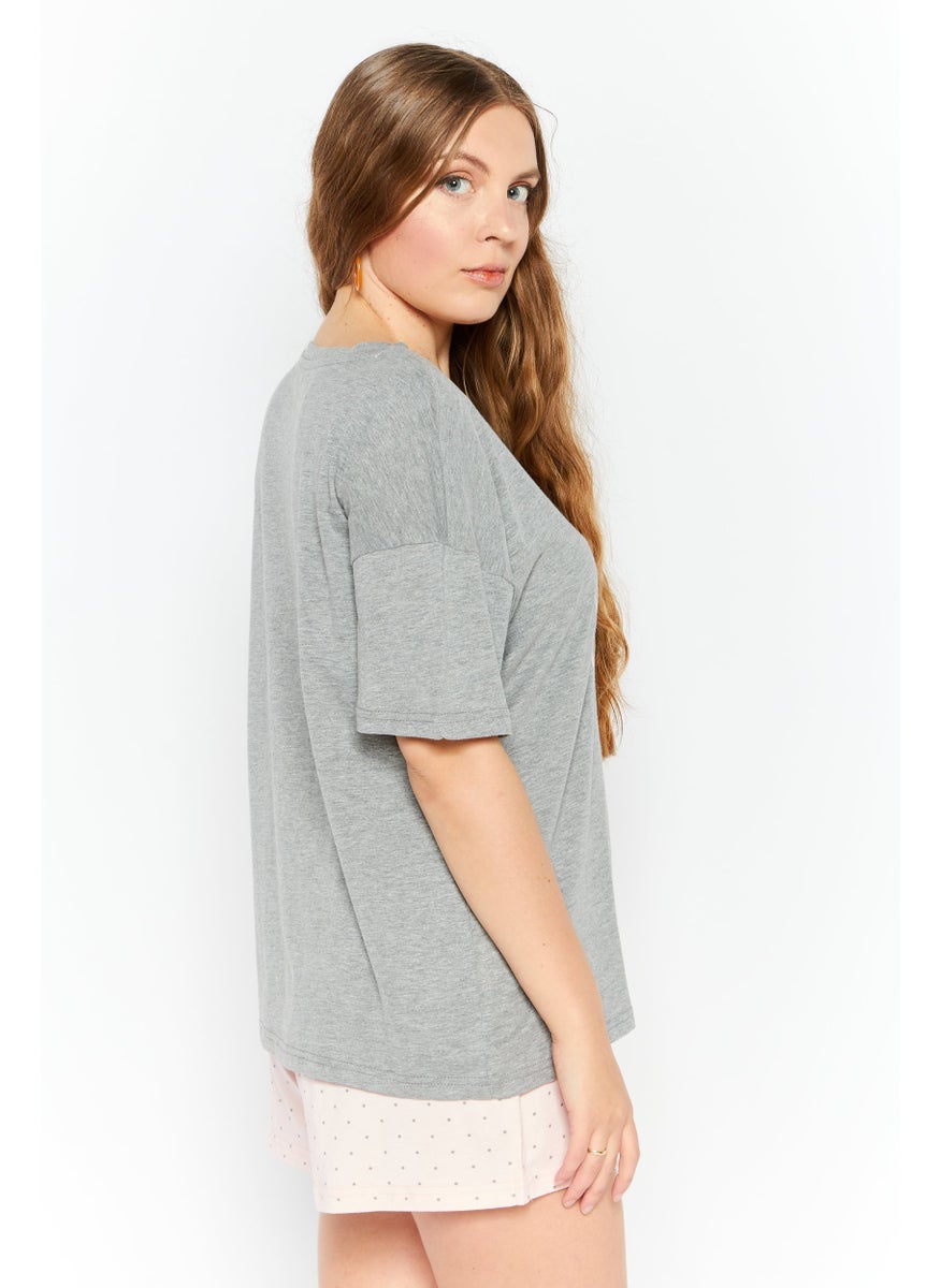 Rae Dunn - Women 2 Piece Pajama Top And Bottom Set, Grey - Image 1