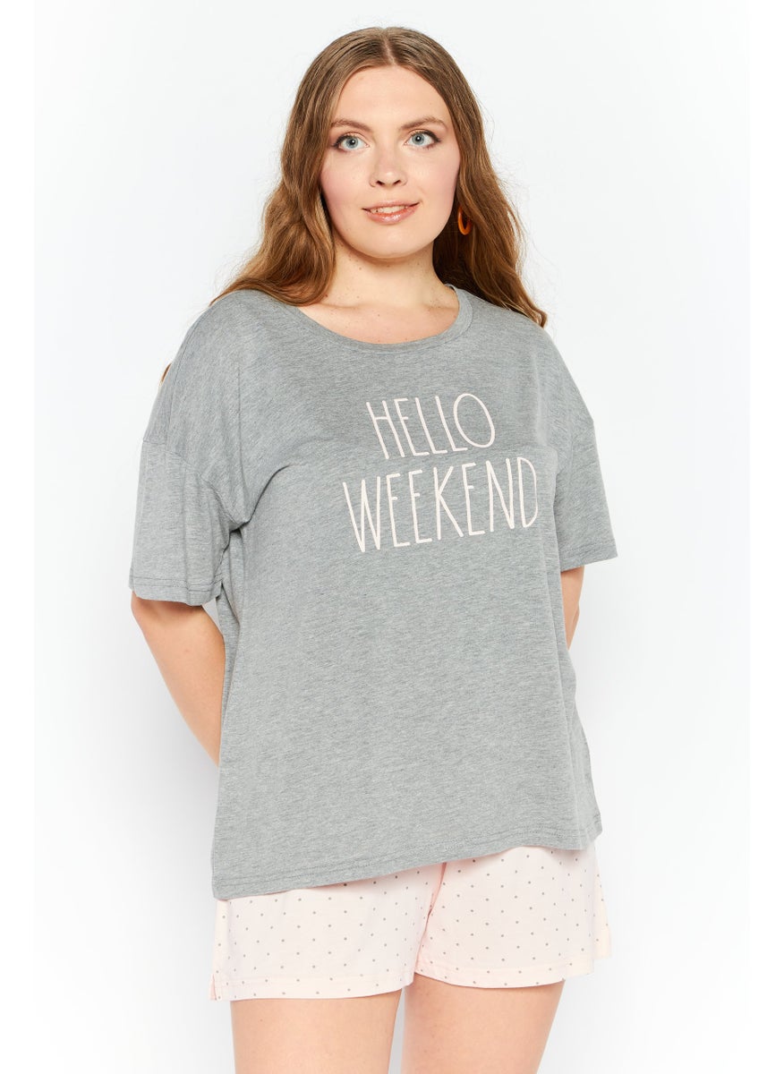 Rae Dunn - Women 2 Piece Pajama Top And Bottom Set, Grey - Image 1