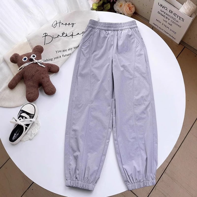 Girls' Ice Silk Anti-Mosquito Pants Summer Thin Quick-Drying Middle And Large Children'S Casual Pants All-Match Loose Sunscreen Breathable Sports Pants - Image 2