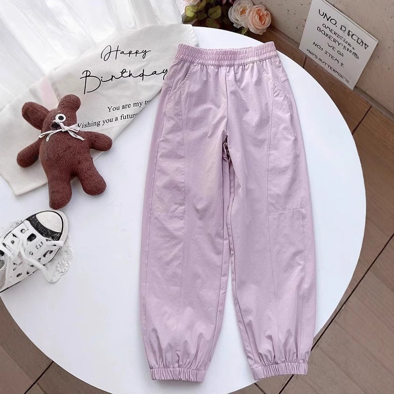 Girls' Ice Silk Anti-Mosquito Pants Summer Thin Quick-Drying Middle And Large Children'S Casual Pants All-Match Loose Sunscreen Breathable Sports Pants - Image 4
