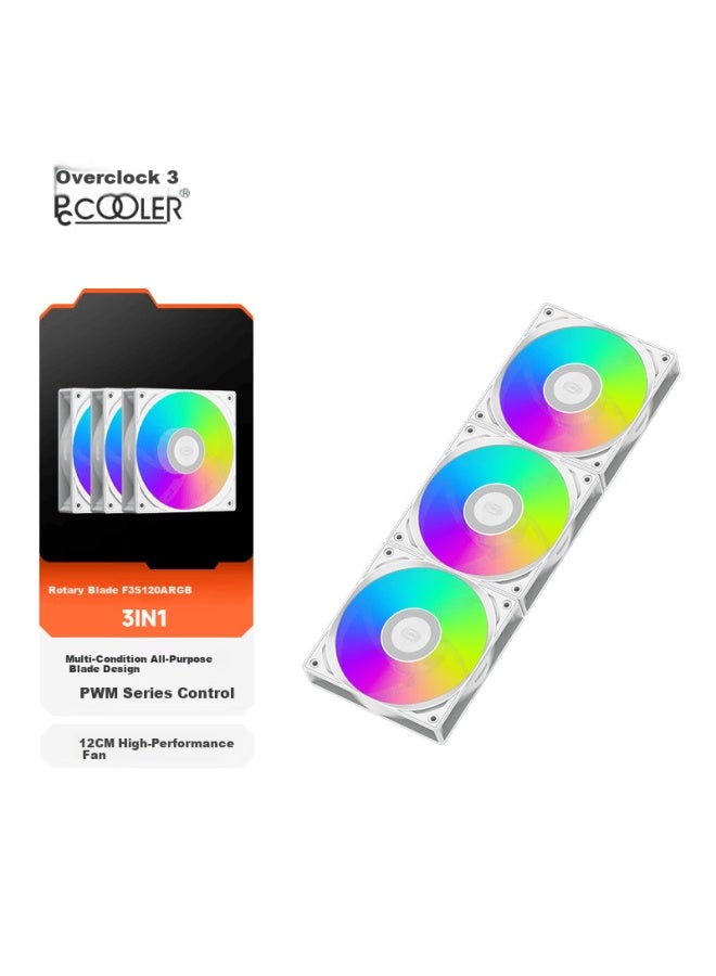 Pccooler F3 S120 Argb Triple Pack White 12cm Case Fans - Image 1