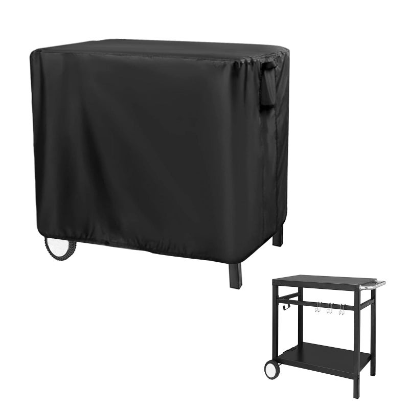 Andacar Andacar Prep Table Cover for Royal Gourmet Double-Shelf Movable Dining Cart Table, 40inch Outdoor BBQ Cart Cover Buffet  - Image 2