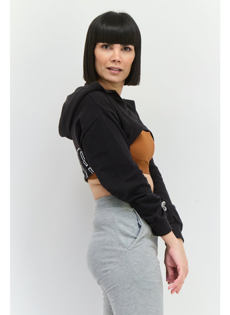 PUMA Women Sportswear Fit Long Sleeve Outdoor Hoodie, Black  - Image 2